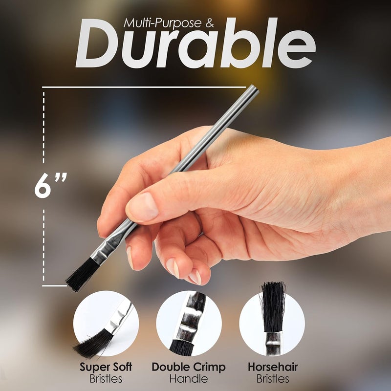 Ram-Pro Acid Brushes - 144 Count 3/8 Inch Horsehair Acid Flux Brushes, Disposable Glue Brushes for Woodworking, Epoxy Brushes for Resin, Great for Crafting, Soldering, in The Home, and School, or Shop - Image 2